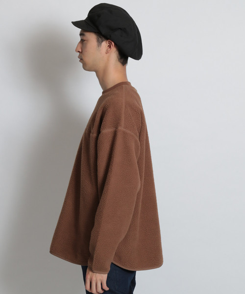 niko and...（ニコアンド）の「ボアボートネックプルオーバー（Tシャツ/カットソー・メンズ・アイボリー/パープル/キャメル/ブラック・LARGE/MEDIUM）」の5枚目の写真