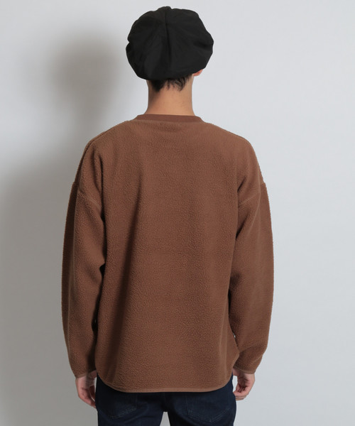 niko and...（ニコアンド）の「ボアボートネックプルオーバー（Tシャツ/カットソー・メンズ・アイボリー/パープル/キャメル/ブラック・LARGE/MEDIUM）」の12枚目の写真