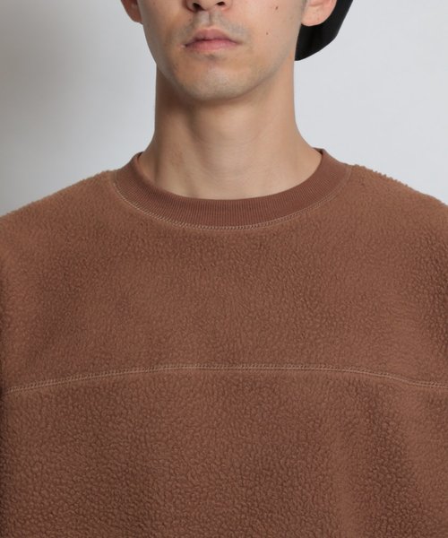 niko and...（ニコアンド）の「ボアボートネックプルオーバー（Tシャツ/カットソー・メンズ・アイボリー/パープル/キャメル/ブラック・LARGE/MEDIUM）」の7枚目の写真