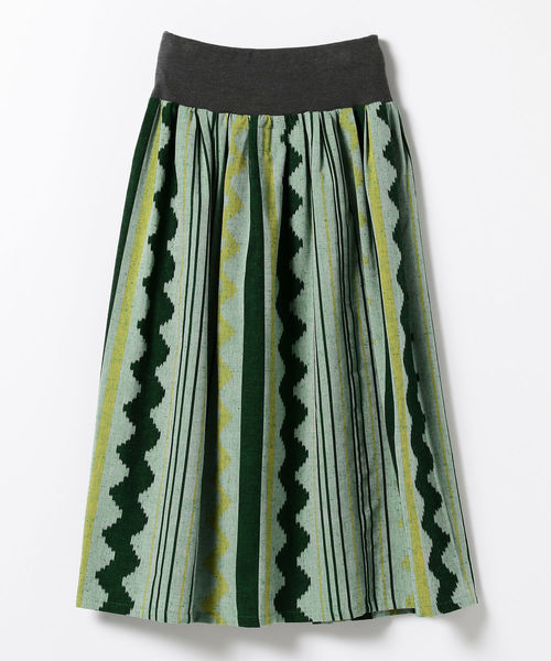 fennica（フェニカ）の「GOOD WEAVER × fennica / 別注 久留米絣 ギャザー フレアスカート（スカート・レディース・ブルー/グリーン・ONE SIZE）」の22枚目の写真