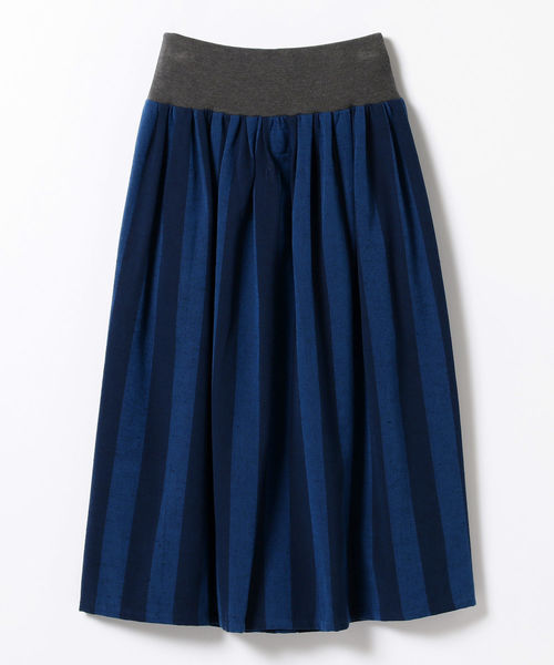 fennica（フェニカ）の「GOOD WEAVER × fennica / 別注 久留米絣 ギャザー フレアスカート（スカート・レディース・ブルー/グリーン・ONE SIZE）」の20枚目の写真