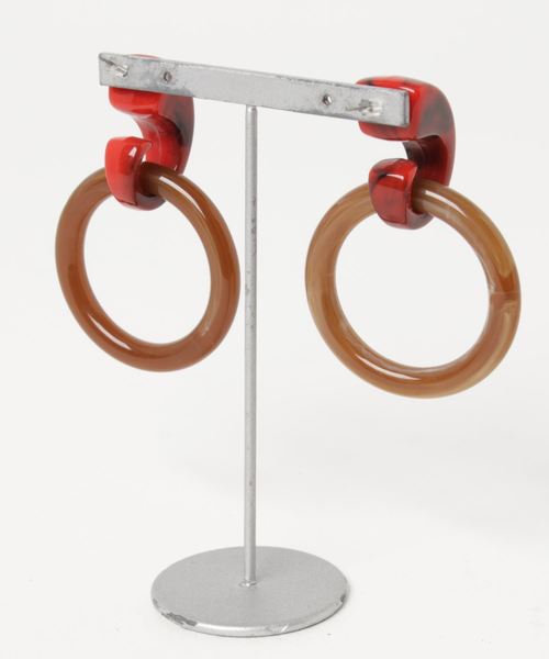 Bou Jeloud（ブージュルード）の「◆プチプラ◆マーブルリングピアス（ピアス（両耳用）・レディース・ブラウン/グリーン/ブラック・FREE）」の4枚目の写真