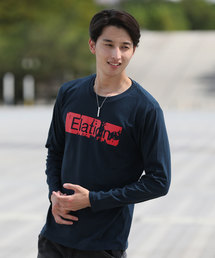 シンプルロゴプリントロングTシャツ