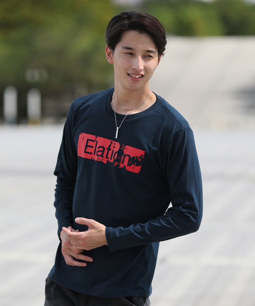 TopIsm(トップイズム)の「シンプルロゴプリントロングTシャツ(Tシャツ/カットソー・メンズ・A/B/C/D/F/G/H/I/J/K/L/M/N/O/P/Q/R/S/T・LL/M/L)」の4枚目の写真