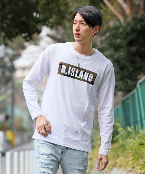 TopIsm(トップイズム)の「シンプルロゴプリントロングTシャツ(Tシャツ/カットソー・メンズ・A/B/C/D/F/G/H/I/J/K/L/M/N/O/P/Q/R/S/T・LL/M/L)」の5枚目の写真