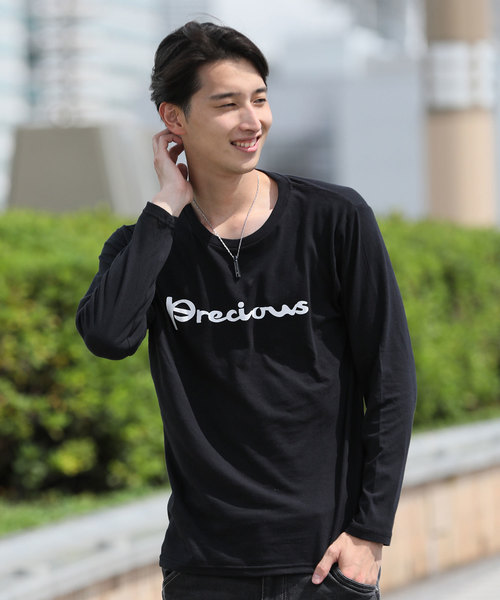 TopIsm(トップイズム)の「シンプルロゴプリントロングTシャツ(Tシャツ/カットソー・メンズ・A/B/C/D/F/G/H/I/J/K/L/M/N/O/P/Q/R/S/T・LL/M/L)」の11枚目の写真