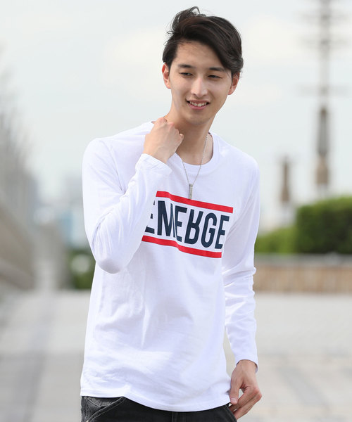 TopIsm(トップイズム)の「シンプルロゴプリントロングTシャツ(Tシャツ/カットソー・メンズ・A/B/C/D/F/G/H/I/J/K/L/M/N/O/P/Q/R/S/T・LL/M/L)」の16枚目の写真