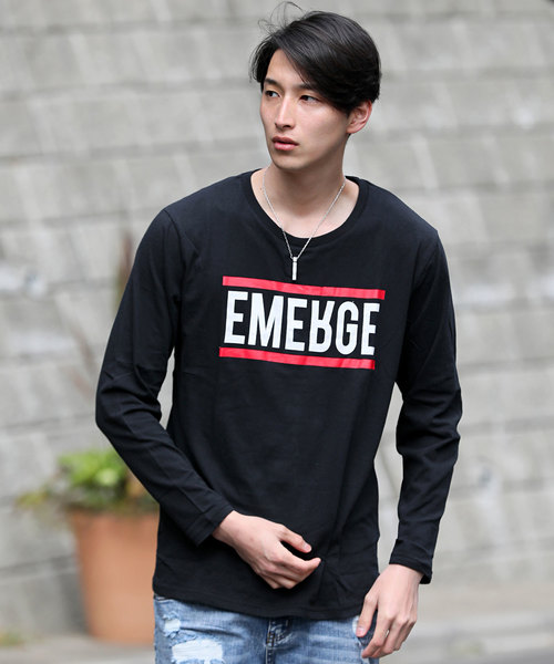TopIsm(トップイズム)の「シンプルロゴプリントロングTシャツ(Tシャツ/カットソー・メンズ・A/B/C/D/F/G/H/I/J/K/L/M/N/O/P/Q/R/S/T・LL/M/L)」の17枚目の写真