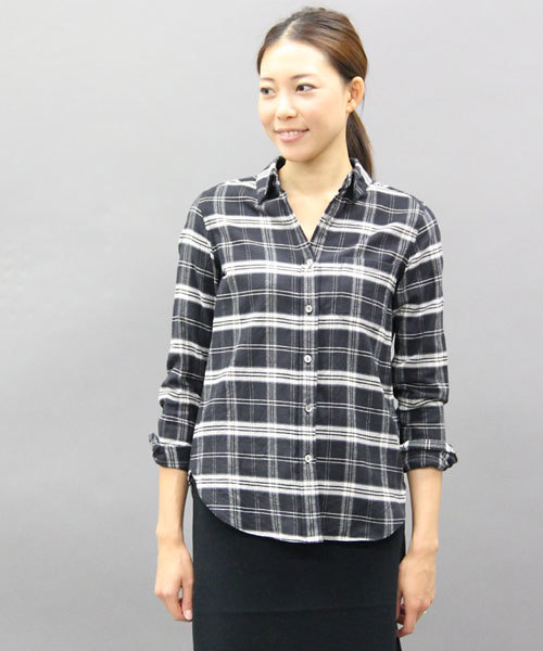UNITED ARROWS(ユナイテッドアローズ)の「SFL チェック柄 シャツ ◇(シャツ/ブラウス・レディース・ブラック/ネイビー・36/38)」の2枚目の写真
