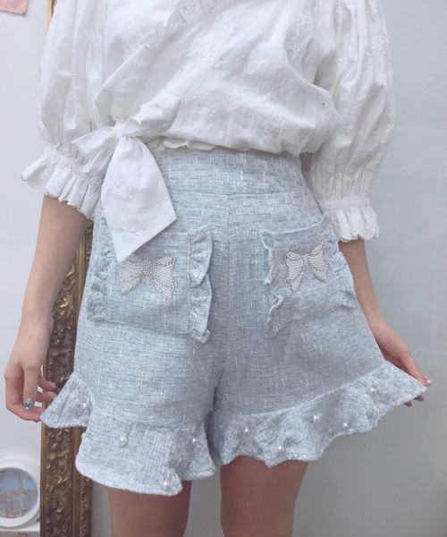 Swankiss（スワンキス）の「HS ribbon frill SP/T（その他パンツ・レディース・サックスブルー/ピンク/ベージュ・FREE）」の2枚目の写真