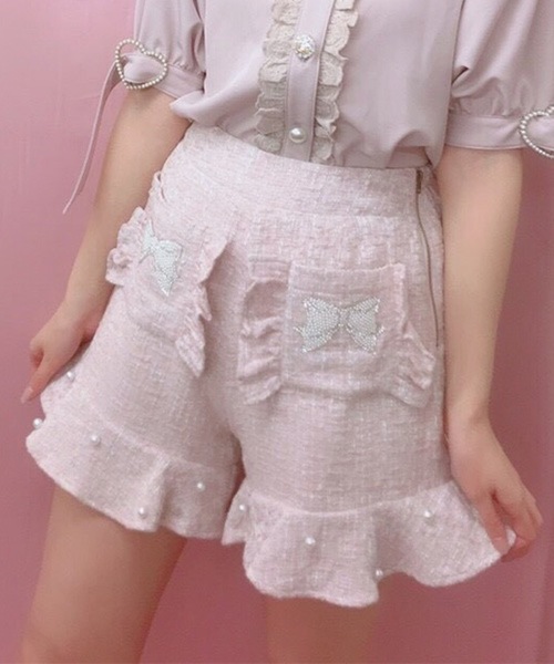 Swankiss（スワンキス）の「HS ribbon frill SP/T（その他パンツ・レディース・サックスブルー/ピンク/ベージュ・FREE）」の3枚目の写真