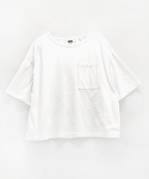 RNA（アールエヌエー）の「M1163 布帛コンビワイドポケTEE（Tシャツ/カットソー・レディース・ホワイト/ブラック/ピンク・MEDIUM）」の2枚目の写真