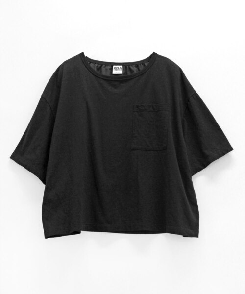 RNA（アールエヌエー）の「M1163 布帛コンビワイドポケTEE（Tシャツ/カットソー・レディース・ホワイト/ブラック/ピンク・MEDIUM）」の3枚目の写真