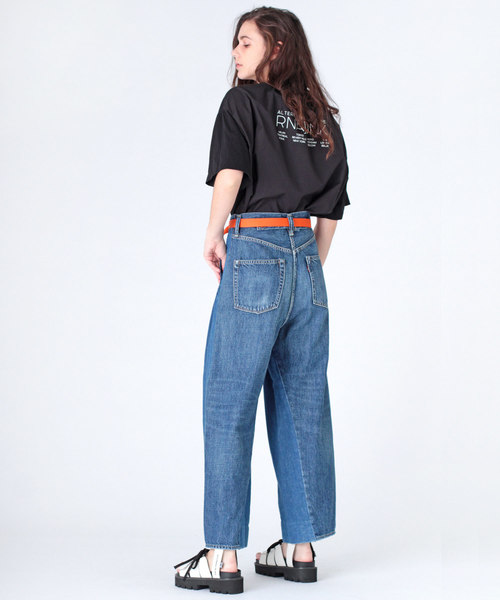 RNA（アールエヌエー）の「M1163 布帛コンビワイドポケTEE（Tシャツ/カットソー・レディース・ホワイト/ブラック/ピンク・MEDIUM）」の9枚目の写真