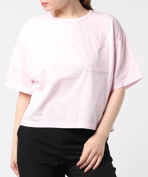 RNA（アールエヌエー）の「M1163 布帛コンビワイドポケTEE（Tシャツ/カットソー・レディース・ホワイト/ブラック/ピンク・MEDIUM）」の16枚目の写真