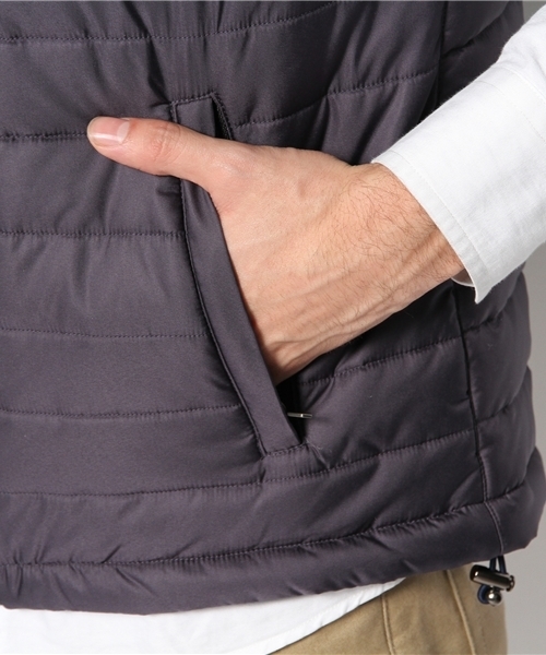PLST（プラステ）の「Ｍen キルティングベスト（ダウンベスト・メンズ・ダークネイビー・LARGE/SMALL/MEDIUM）」の8枚目の写真