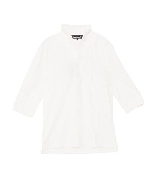 CavariA(キャバリア)の「『CavariA/キャバリア』ランダムテレコ七分袖ポロシャツ(ポロシャツ・メンズ・レッド/ブルー/杢グレー/ホワイト/ブラック/グレー・L/M/XL)」の15枚目の写真