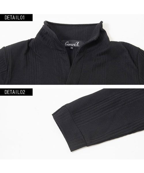 CavariA(キャバリア)の「『CavariA/キャバリア』ランダムテレコ七分袖ポロシャツ(ポロシャツ・メンズ・レッド/ブルー/杢グレー/ホワイト/ブラック/グレー・L/M/XL)」の21枚目の写真