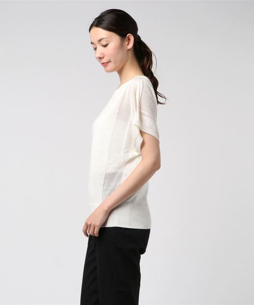 LuuNa（ルーナ）の「516765 ニット プルオーバー（Tシャツ/カットソー・レディース・ホワイト/ブルー・2）」の3枚目の写真