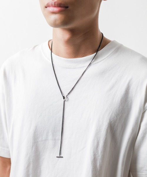 Pledge（プレッジ）の「【Ky】【Pledge（プレッジ）】ロングチェーンネックレス（ネックレス・メンズ・ブラック/シルバー/ゴールド・FREE）」の4枚目の写真