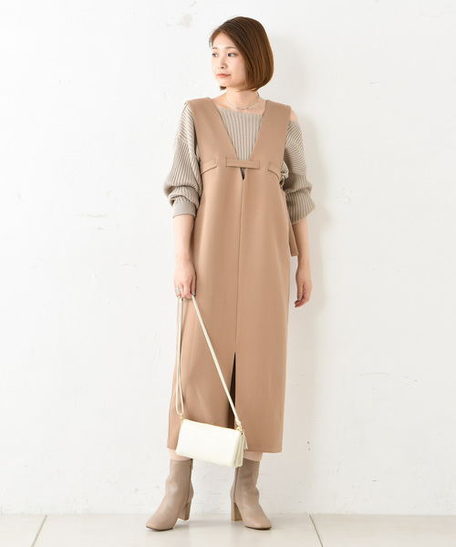 DouDou（ドゥドゥ）の「ジャンパースカート（ジャンパースカート・レディース・ブラック/ベージュ・FREE）」の11枚目の写真