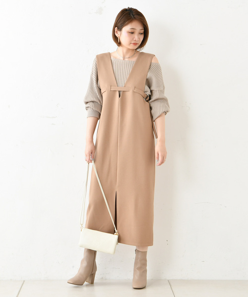 DouDou（ドゥドゥ）の「ジャンパースカート（ジャンパースカート・レディース・ブラック/ベージュ・FREE）」の13枚目の写真