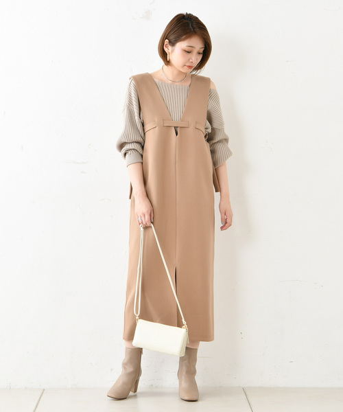 DouDou（ドゥドゥ）の「ジャンパースカート（ジャンパースカート・レディース・ブラック/ベージュ・FREE）」の16枚目の写真