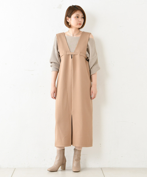 DouDou（ドゥドゥ）の「ジャンパースカート（ジャンパースカート・レディース・ブラック/ベージュ・FREE）」の17枚目の写真