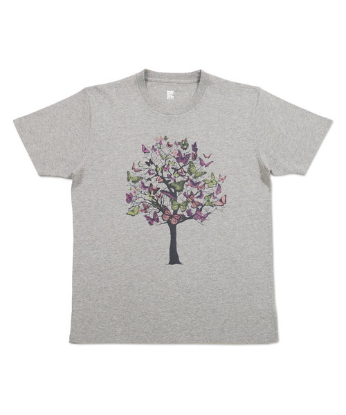 セール ベーシックtシャツ バタフライブロッサム アンストールノ ヘザーグレー Tシャツ カットソー Design Tshirts Store Graniph デザイン ティーシャツ ストア グラニフ のファッション通販 Zozotown