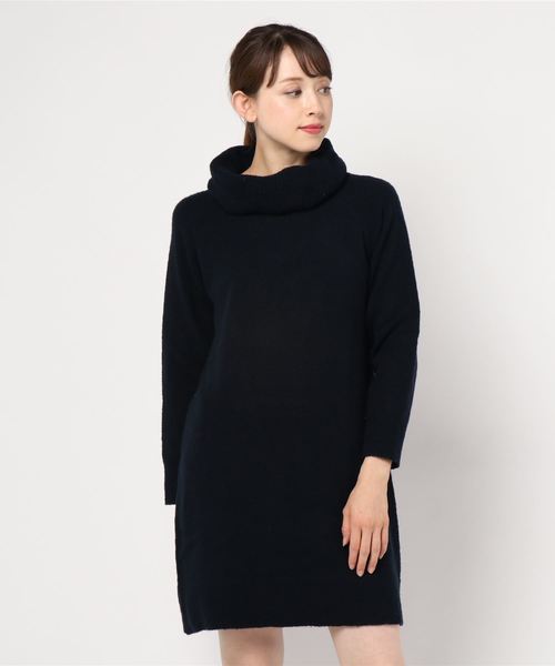 BELLUNA(ベルーナ)の「ブークレーニットオフタートルワンピース(ワンピース・レディース・ライトグレー/ネイビー/ターコイズブルー/ピンク・MEDIUM/LARGE/X-LARGE)」の8枚目の写真
