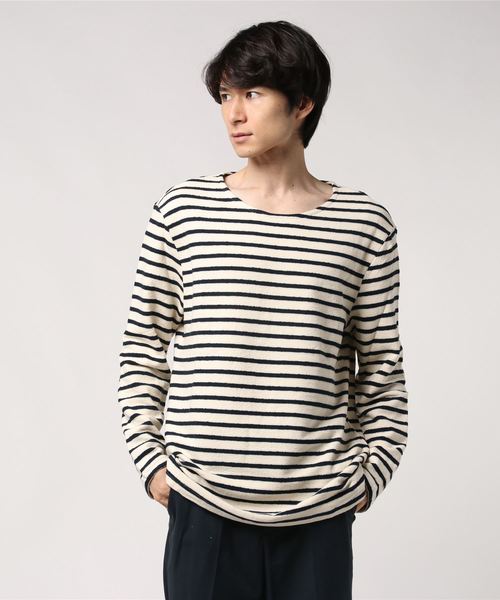 Revo.(レボ)の「Revo. ブークレ ボーダーLSTee(Tシャツ/カットソー・メンズ・ブラック/ワインレッド/ネイビー・M/L)」の3枚目の写真