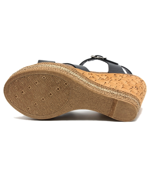 NANO universe(ナノユニバース)の「OCRAM/レザークロスベルトウェッジサンダル(サンダル・レディース・ブラック/ブラウン・38/35/37/36)」の5枚目の写真