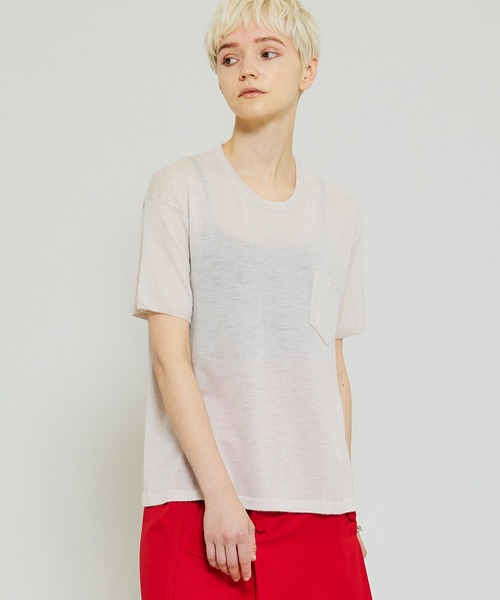 ラッピンノット WRAPINKNOT × COZ manufactured 23AW カシミヤノースリーブニット セーター 0 アイボリー /DO ■OS レディース WRAPINKNOT(ラッピンノット)】カシミヤポケットT（ニット