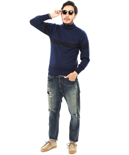 KAPTAIN SUNSHINE キャプテンサンシャイン BEAMS PLUS別注シームレス ネイヴァルセーター モックネックニット【38】【MKNA69770】 BEAMS PLUS（ビームスプラス）の「KAPTAIN SUNSHINE / シームレス