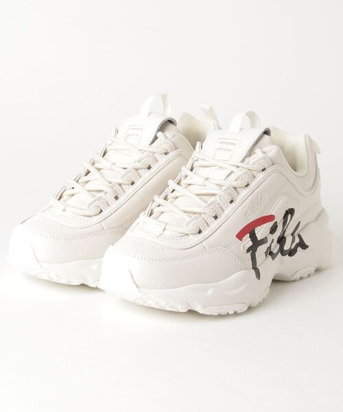 FILA(フィラ)の「FILA フィラ DISTRACER SCRIPT F05460136 ABC-MART限定 *BEIGE(スニーカー・メンズ・ベージュ・22.5cm/23.5cm/24.5cm/25.5cm/23.0cm/24.0cm/25.0cm/26.0cm/27.0cm/26.5cm/28.0cm/27.5cm/29.0cm/22.0cm)」の4枚目の写真