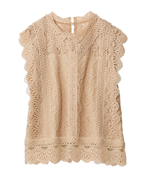 GeeRA（ジーラ）の「総レースノースリブラウス（シャツ/ブラウス・レディース・モカ/ネイビー/オフホワイト/ブラック・MEDIUM/X-LARGE/LARGE/XX-LARGE）」の9枚目の写真