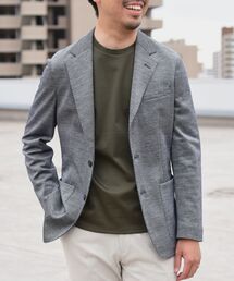 SHIPS:【手洗い可能】 ラミー ジャージー ウォッシャブル ストライプ  ジャケット