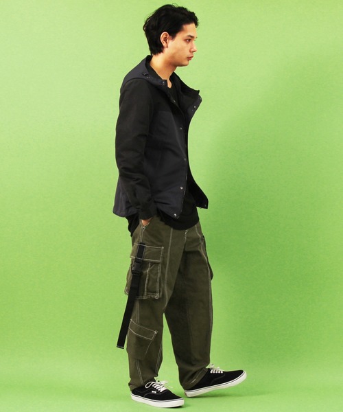 ８(eight)（エイト）の「ワイド カーゴパンツ ミリタリーパンツ（カーゴパンツ・メンズ・ブラック/オリーブ/ブルー・MEDIUM/LARGE）」の7枚目の写真