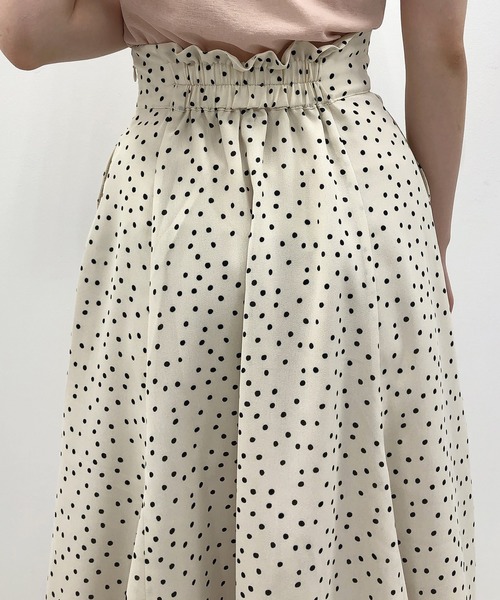 one after another NICE CLAUP（ワンアフターアナザーナイスクラップ）の「切り替えフレアスカート（スカート・レディース・ホワイト系その他/ドット/チェック/ブラック系その他/パープル・FREE）」の17枚目の写真