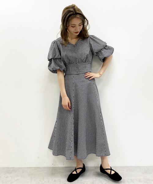 one after another NICE CLAUP（ワンアフターアナザーナイスクラップ）の「切り替えフレアスカート（スカート・レディース・ホワイト系その他/ドット/チェック/ブラック系その他/パープル・FREE）」の11枚目の写真