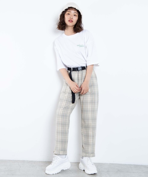 WEGO（ウィゴー）の「WEGO/【2点セット】ベルト付きチェックパンツ（スラックス・レディース・ホワイト系その他2/ベージュ系その他2/グリーン系その他2・FREE）」の20枚目の写真