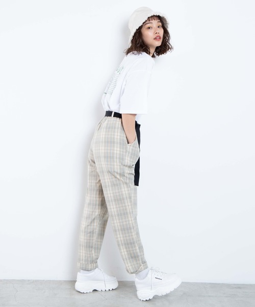 WEGO（ウィゴー）の「WEGO/【2点セット】ベルト付きチェックパンツ（スラックス・レディース・ホワイト系その他2/ベージュ系その他2/グリーン系その他2・FREE）」の15枚目の写真