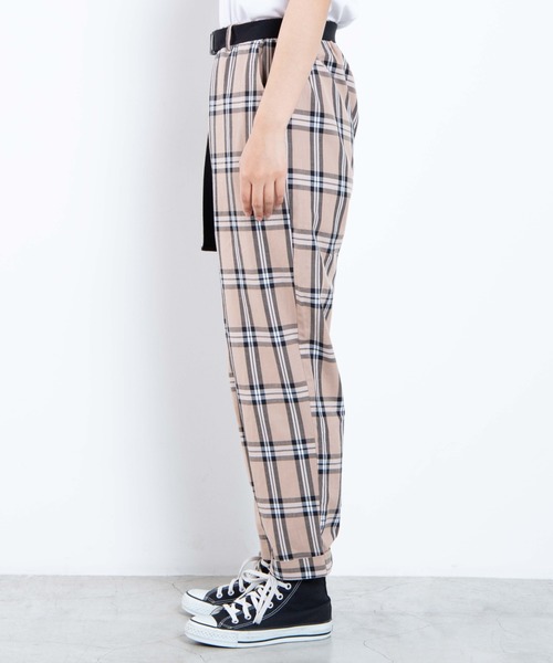 WEGO（ウィゴー）の「WEGO/【2点セット】ベルト付きチェックパンツ（スラックス・レディース・ホワイト系その他2/ベージュ系その他2/グリーン系その他2・FREE）」の16枚目の写真