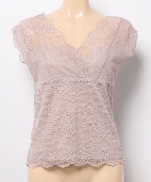 natural couture（ナチュラルクチュール）の「【WEB限定】前後２ＷＡＹ総レースインナー（キャミソール・レディース・ブラック/オフホワイト/ミント/ピンクベージュ/グレイッシュベージュ・FREE）」の5枚目の写真