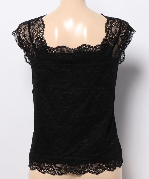 natural couture（ナチュラルクチュール）の「【WEB限定】前後２ＷＡＹ総レースインナー（キャミソール・レディース・ブラック/オフホワイト/ミント/ピンクベージュ/グレイッシュベージュ・FREE）」の6枚目の写真