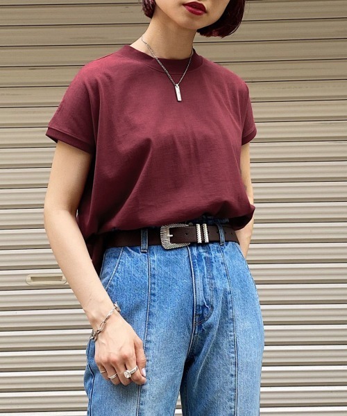 PAGEBOY(ページボーイ)の「ボトルネックフレンチスリーブ(Tシャツ/カットソー・レディース・ブラック/ブラウン/オフホワイト/ワインレッド/イエロー系その他/レッド系その他5・FREE)」の6枚目の写真