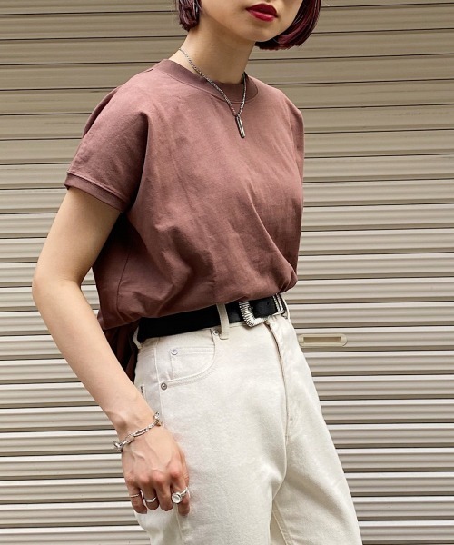 PAGEBOY(ページボーイ)の「ボトルネックフレンチスリーブ(Tシャツ/カットソー・レディース・ブラック/ブラウン/オフホワイト/ワインレッド/イエロー系その他/レッド系その他5・FREE)」の10枚目の写真