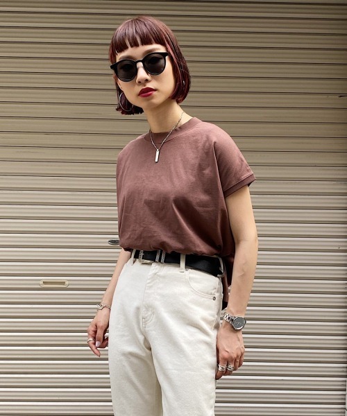 PAGEBOY(ページボーイ)の「ボトルネックフレンチスリーブ(Tシャツ/カットソー・レディース・ブラック/ブラウン/オフホワイト/ワインレッド/イエロー系その他/レッド系その他5・FREE)」の11枚目の写真