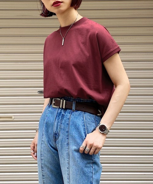 PAGEBOY(ページボーイ)の「ボトルネックフレンチスリーブ(Tシャツ/カットソー・レディース・ブラック/ブラウン/オフホワイト/ワインレッド/イエロー系その他/レッド系その他5・FREE)」の13枚目の写真