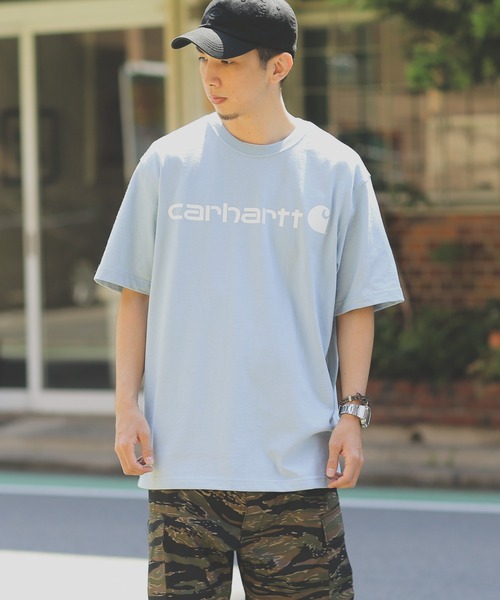 Carhartt(カーハート)の「カーハート PRINT LOGO Tシャツ CRHTT-K195(Tシャツ/カットソー・メンズ・グレー/チャコールグレー/ダークグリーン/ブルー/ブラック/サックスブルー/ピンク/グリーン系その他・S/M/L/XL)」の7枚目の写真